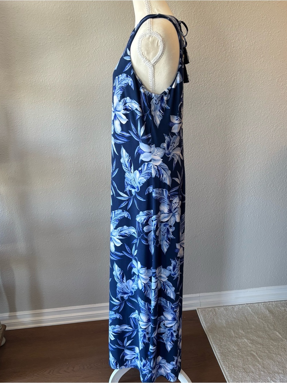 Tommy Bahama Women's Jasmina Fleur Bay Maxi Dress L Island Navy Coastal Tropical - Picture 6 of 10